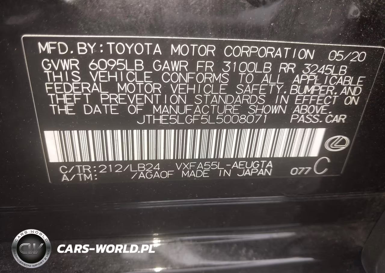 2020 Lexus Ls 500 VIN:JTHE5LGF5L5008071 - 9