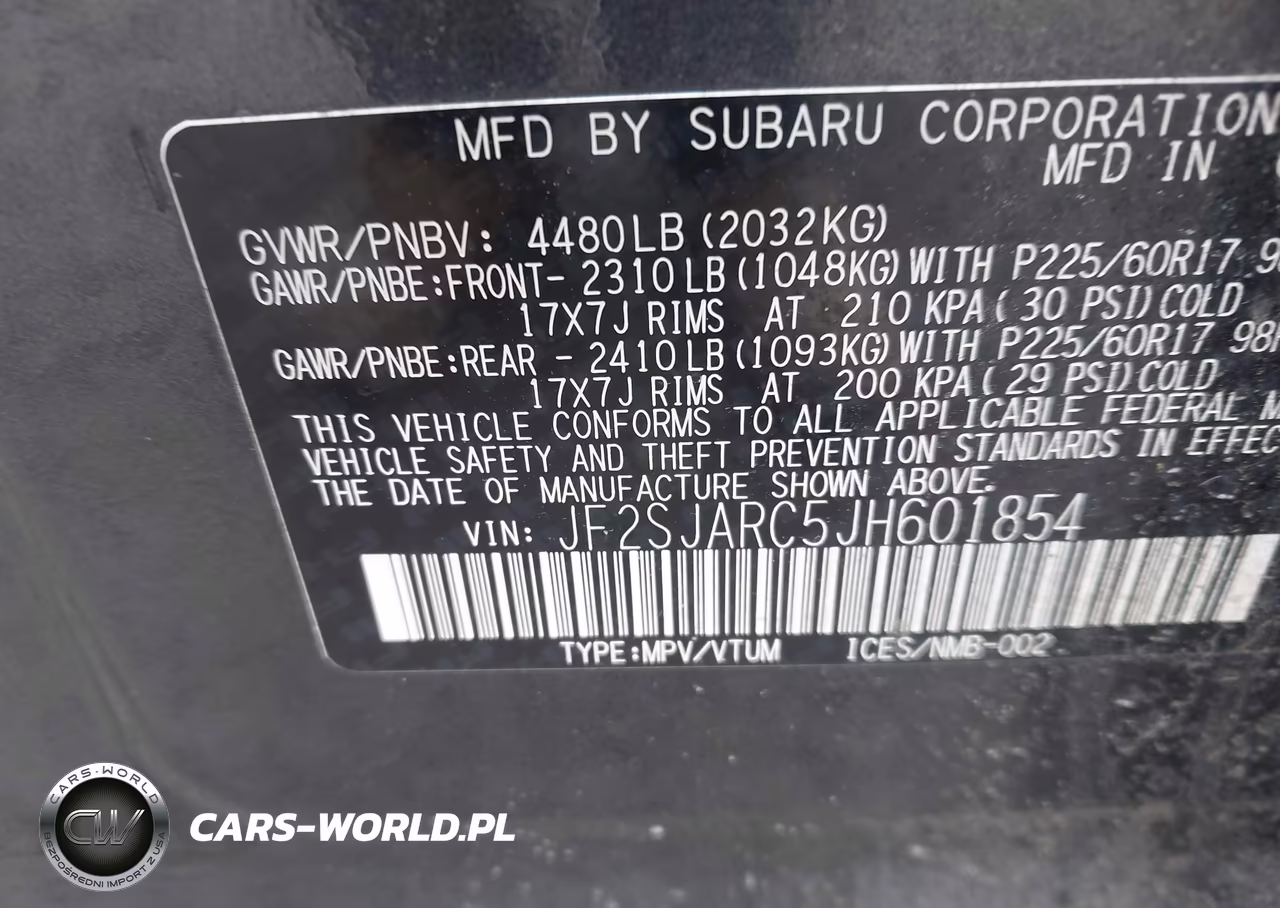 2018 Subaru Forester 2.5I Limited VIN:JF2SJARC5JH601854 - 9