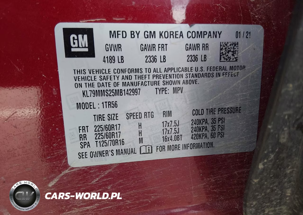 2021 Chevrolet Trailblazer Fwd Ls VIN:KL79MMS25MB142997 - 9