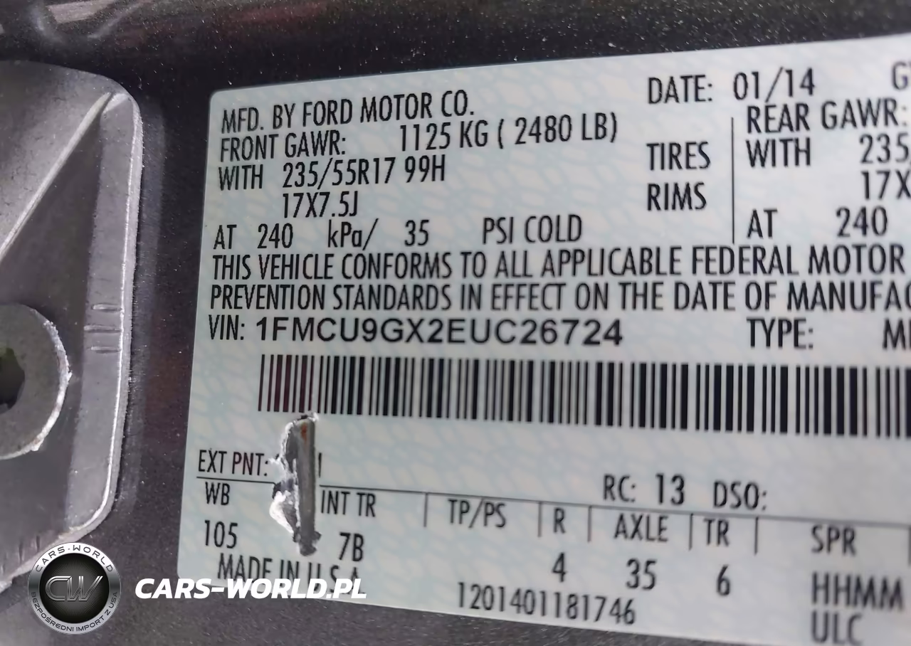2014 Ford Escape Se VIN:1FMCU9GX2EUC26724 - 9