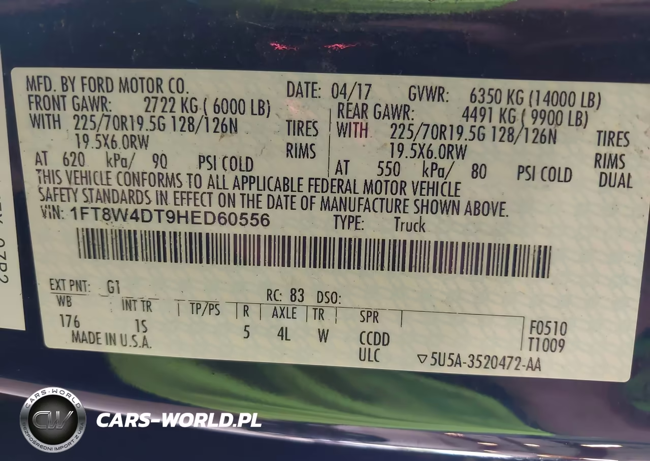 2017 Ford F-450 Xl VIN:1FT8W4DT9HED60556 - 9