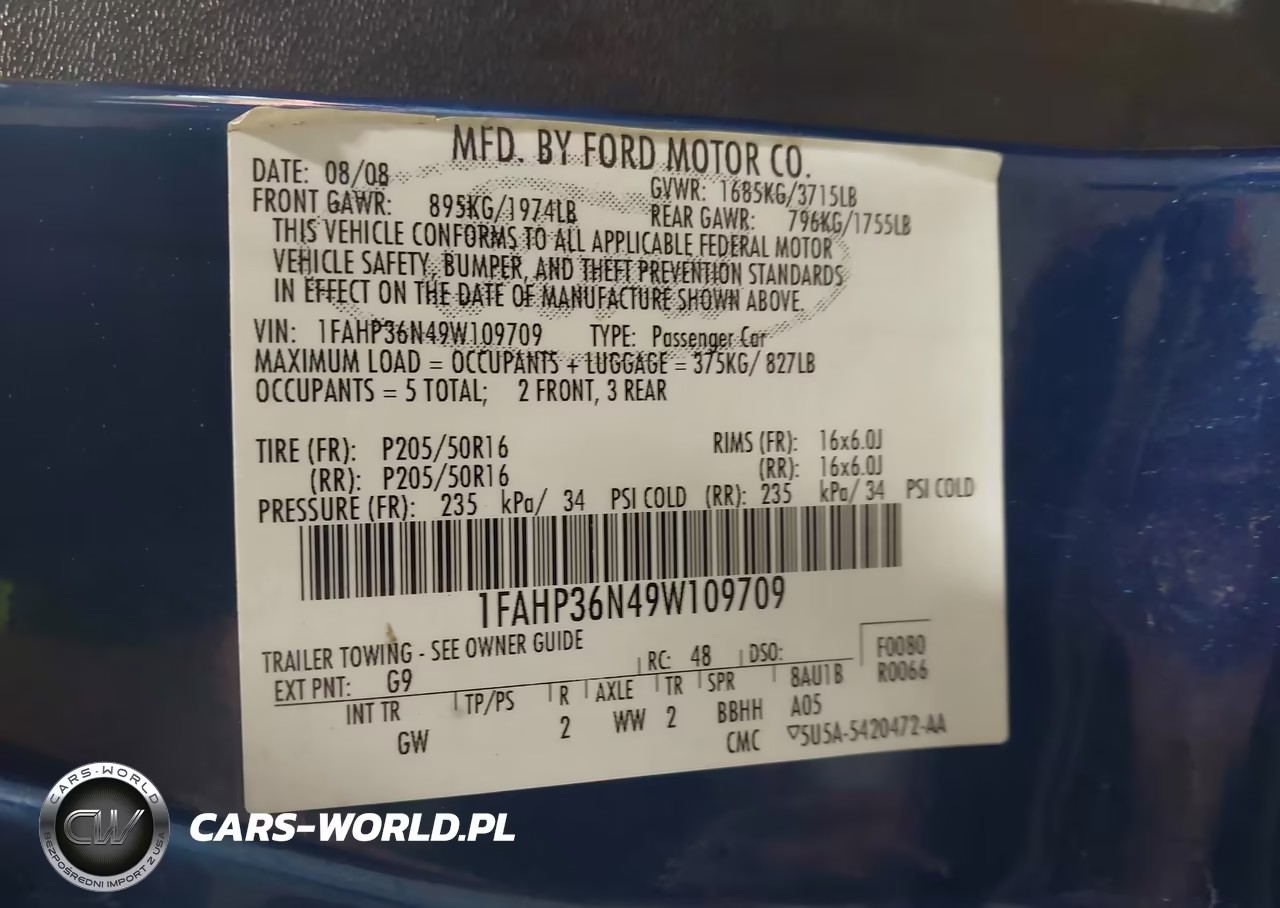 2009 Ford Focus Ses VIN:1FAHP36N49W109709 - 9