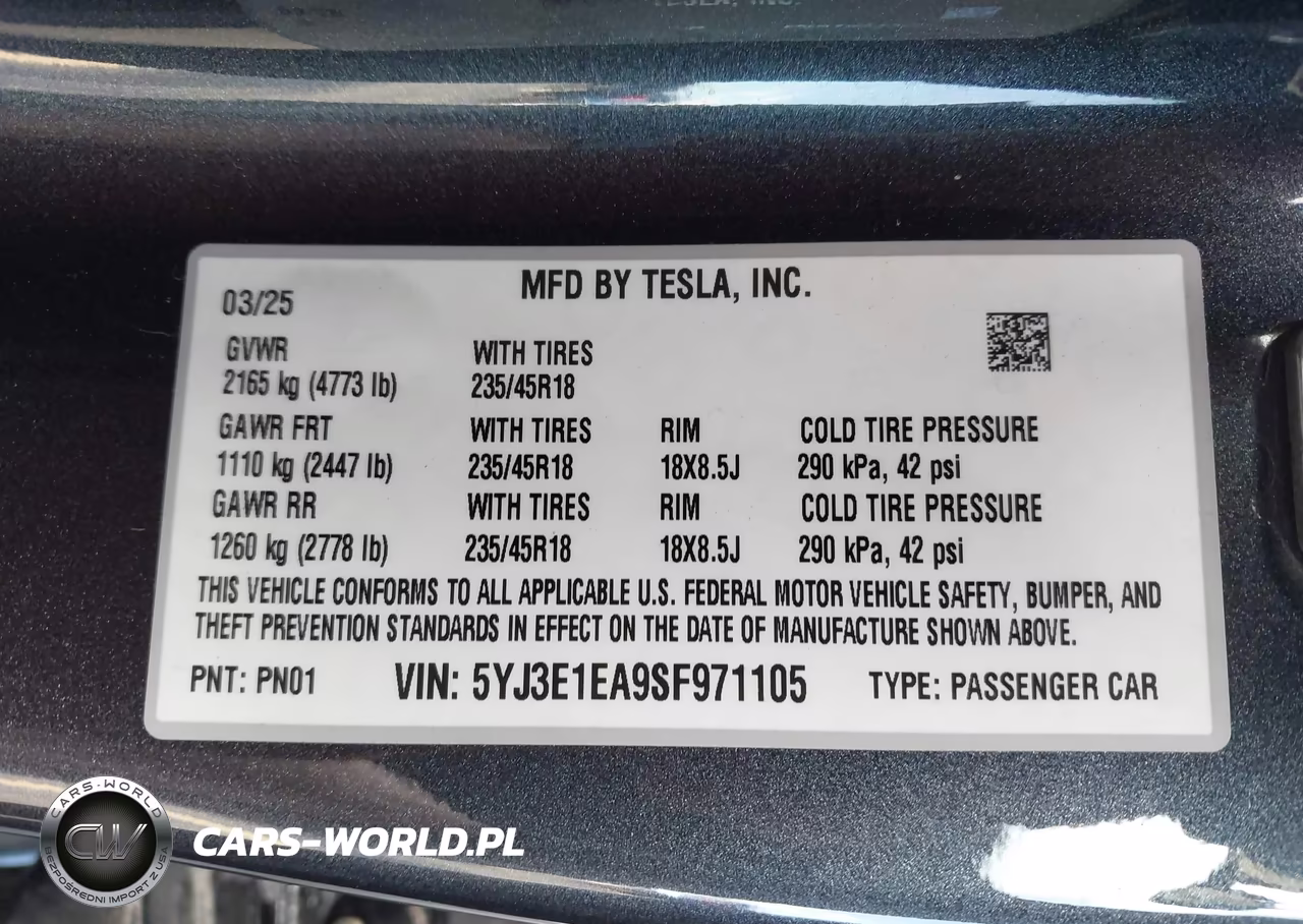 2025 Tesla Model 3 Long Range Rear-Wheel Drive-Standard Rear-Wheel Drive VIN:5YJ3E1EA9SF971105 - 9
