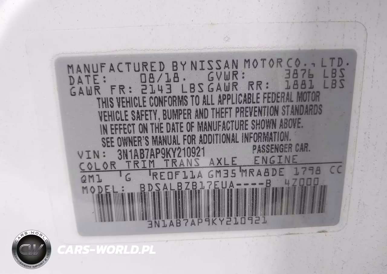 2019 Nissan Sentra S VIN:3N1AB7AP9KY210921 - 9
