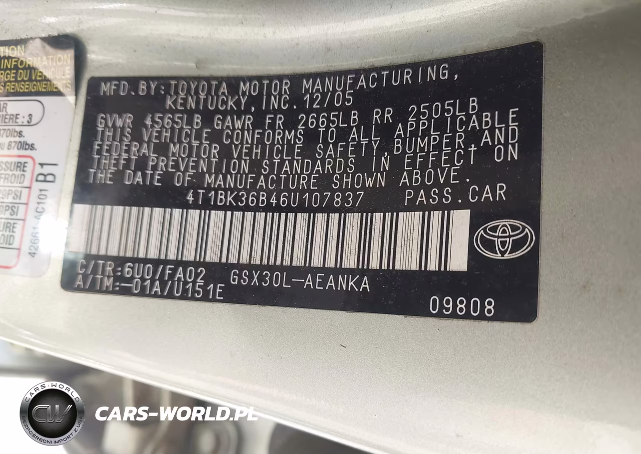 2006 Toyota Avalon Xl VIN:4T1BK36B46U107837 - 9
