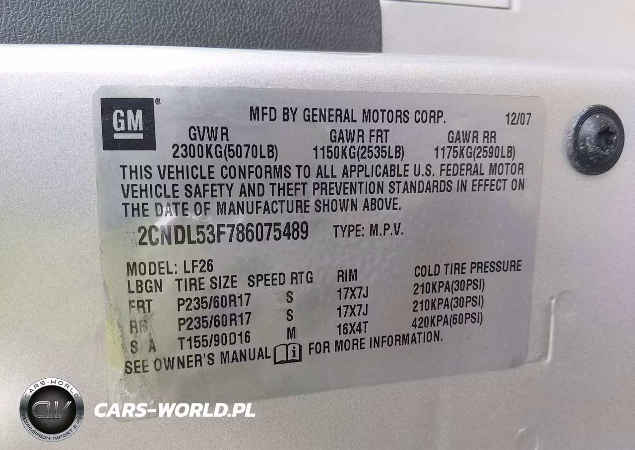 2008 Chevrolet Equinox Lt VIN:2CNDL53F786075489 - 9