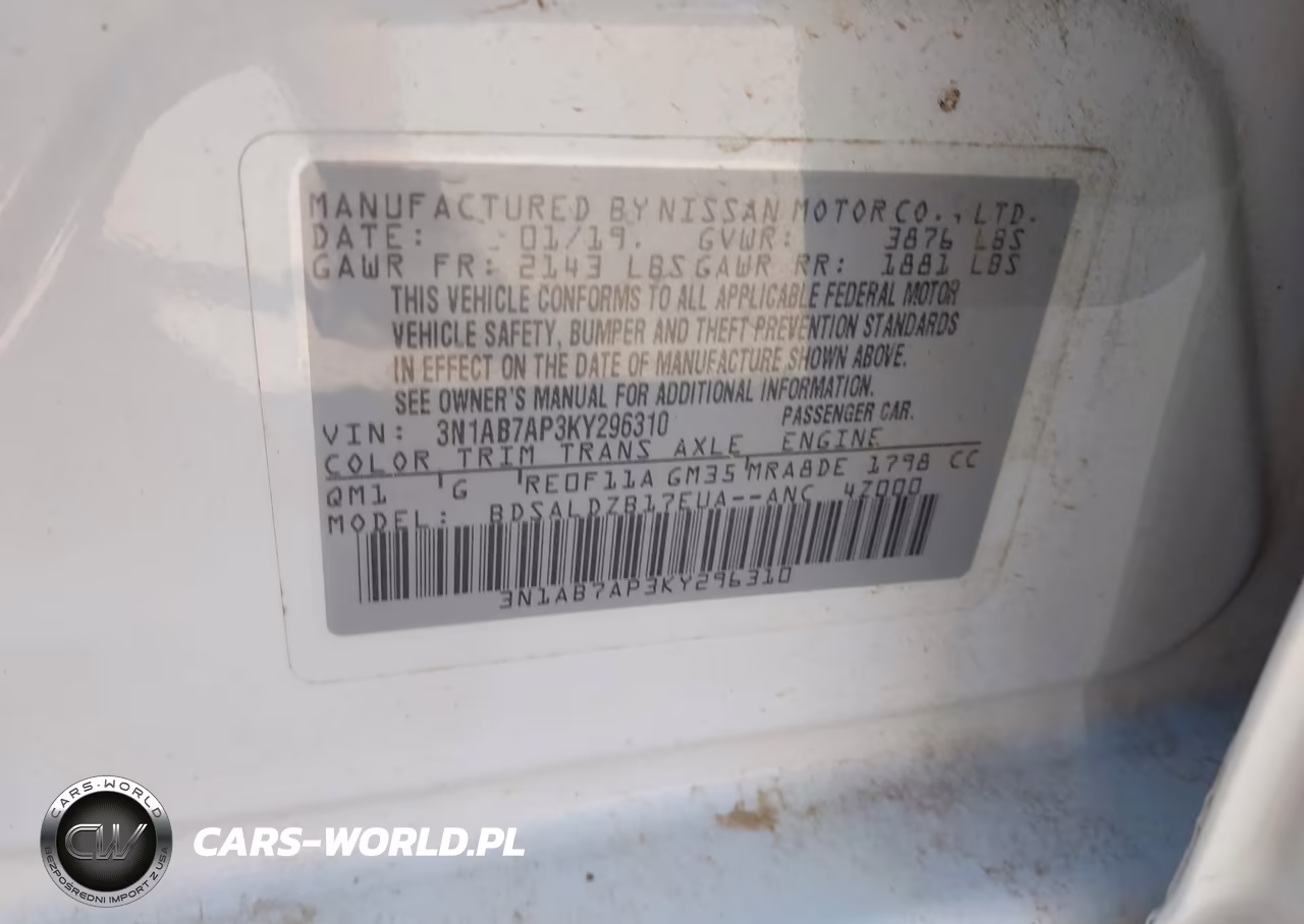 2019 Nissan Sentra Sv VIN:3N1AB7AP3KY296310 - 9