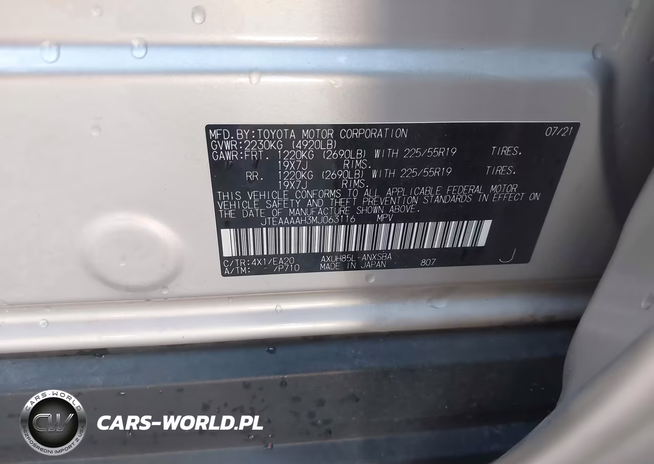 2021 Toyota Venza Limited VIN:JTEAAAAH3MJ063116 - 9