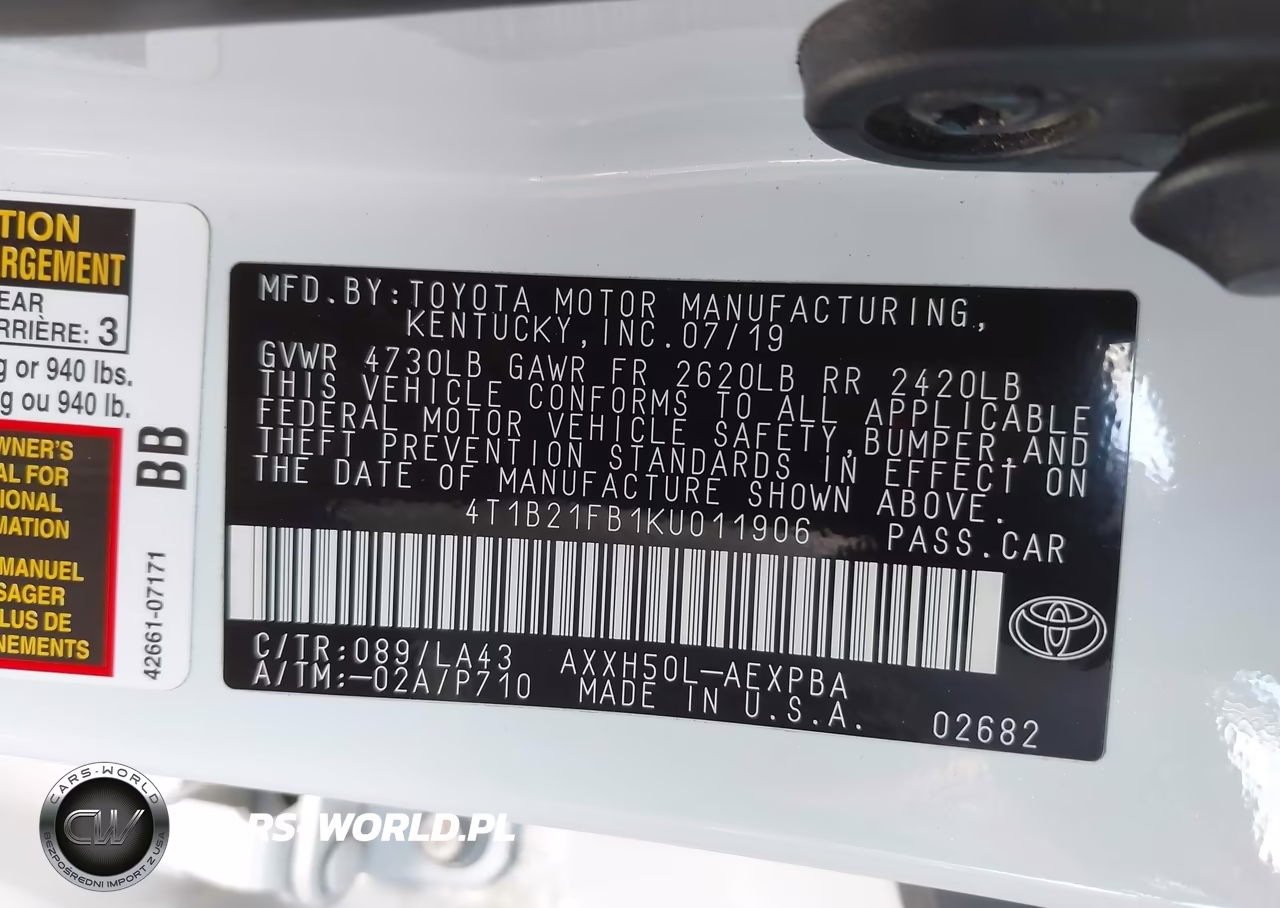 2019 Toyota Avalon Hybrid Limited VIN:4T1B21FB1KU011906 - 9