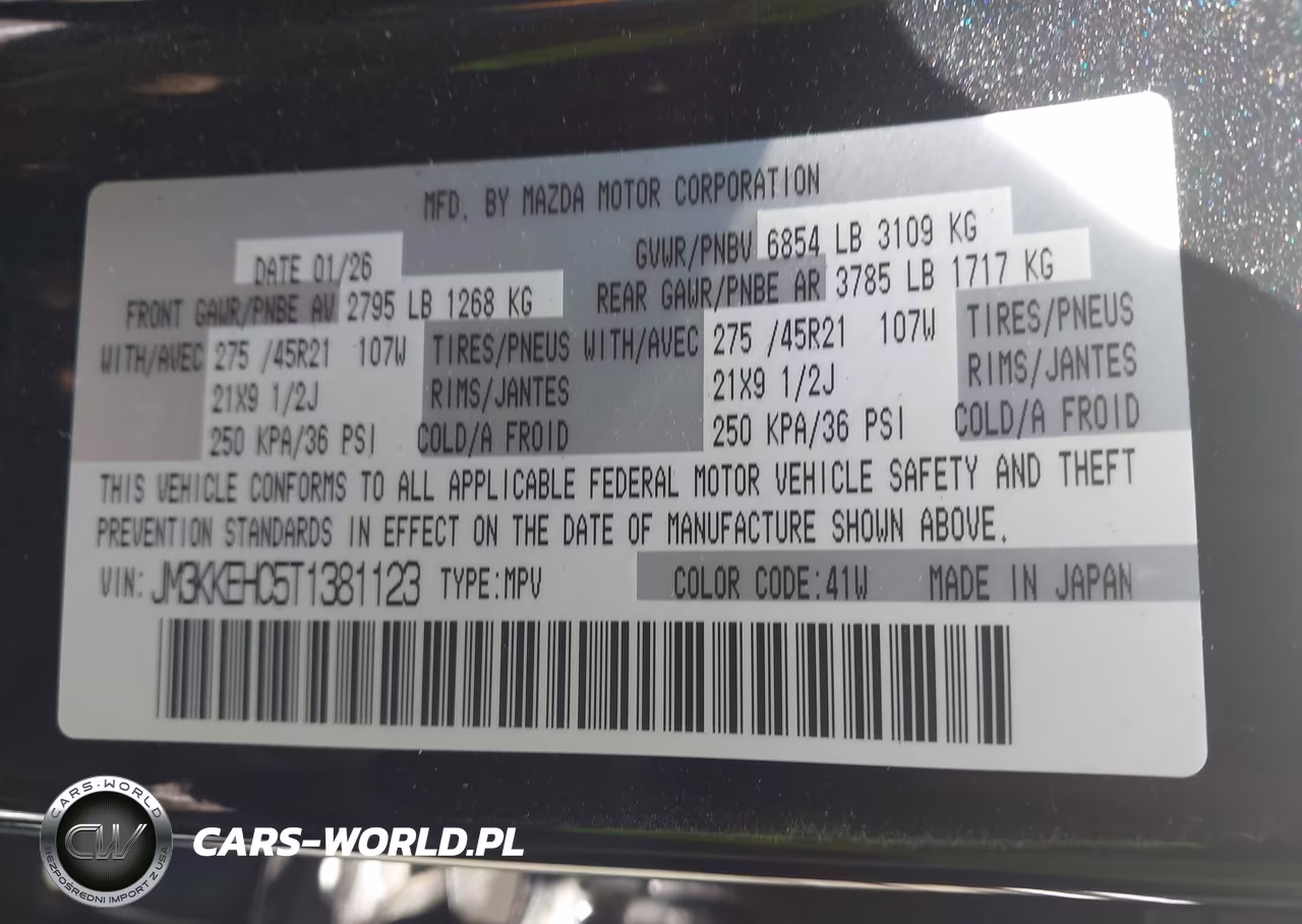 2026 Mazda Cx-90 3.3 Turbo S Premium Plus VIN:JM3KKEHC5T1381123 - 9