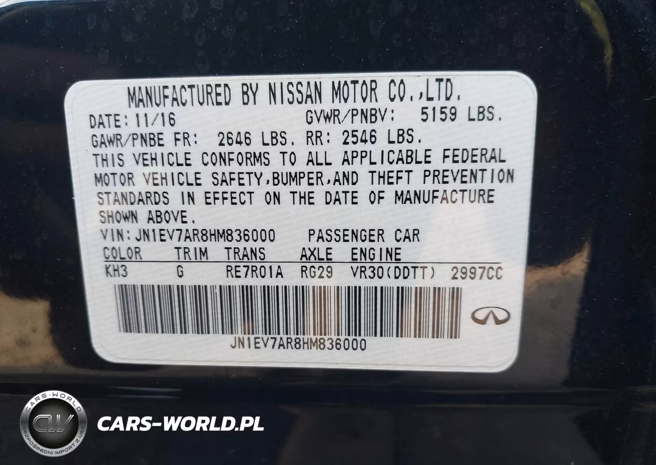 2017 Infiniti Q50 3.0T Premium VIN:JN1EV7AR8HM836000 - 9
