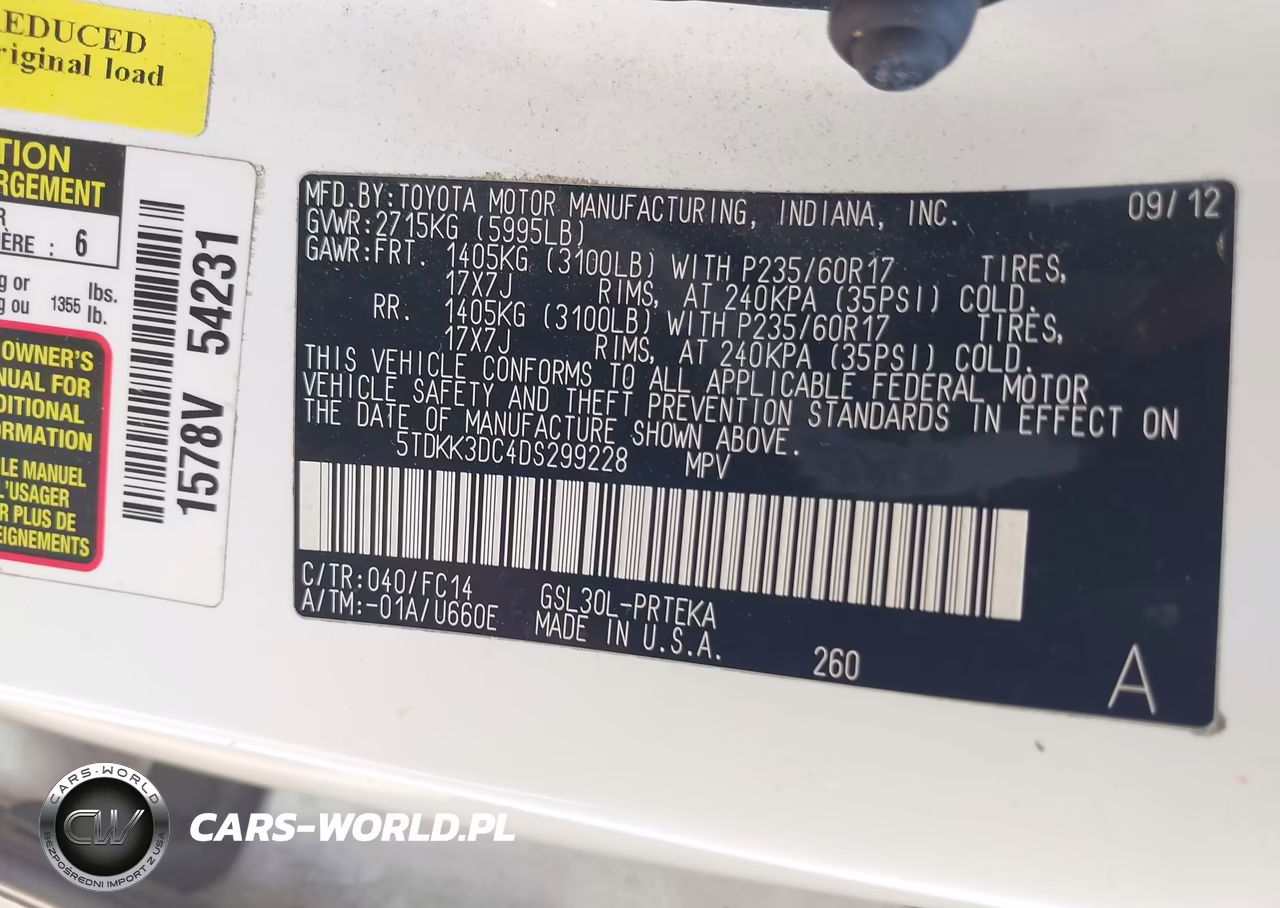 2013 Toyota Sienna Le V6 8 Passenger VIN:5TDKK3DC4DS299228 - 9