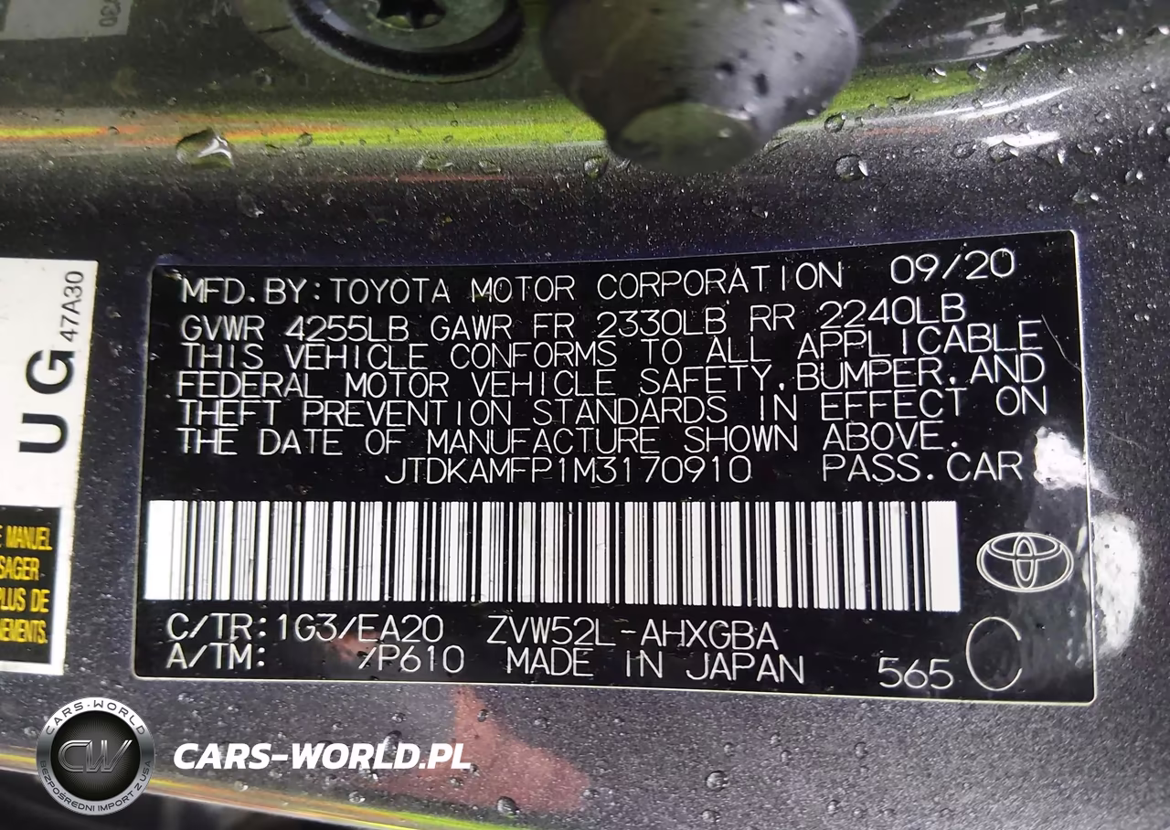 2021 Toyota Prius Prime Xle VIN:JTDKAMFP1M3170910 - 9
