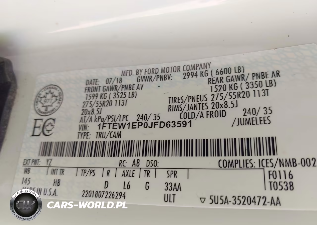2018 Ford F-150 Lariat VIN:1FTEW1EP0JFD63591 - 9