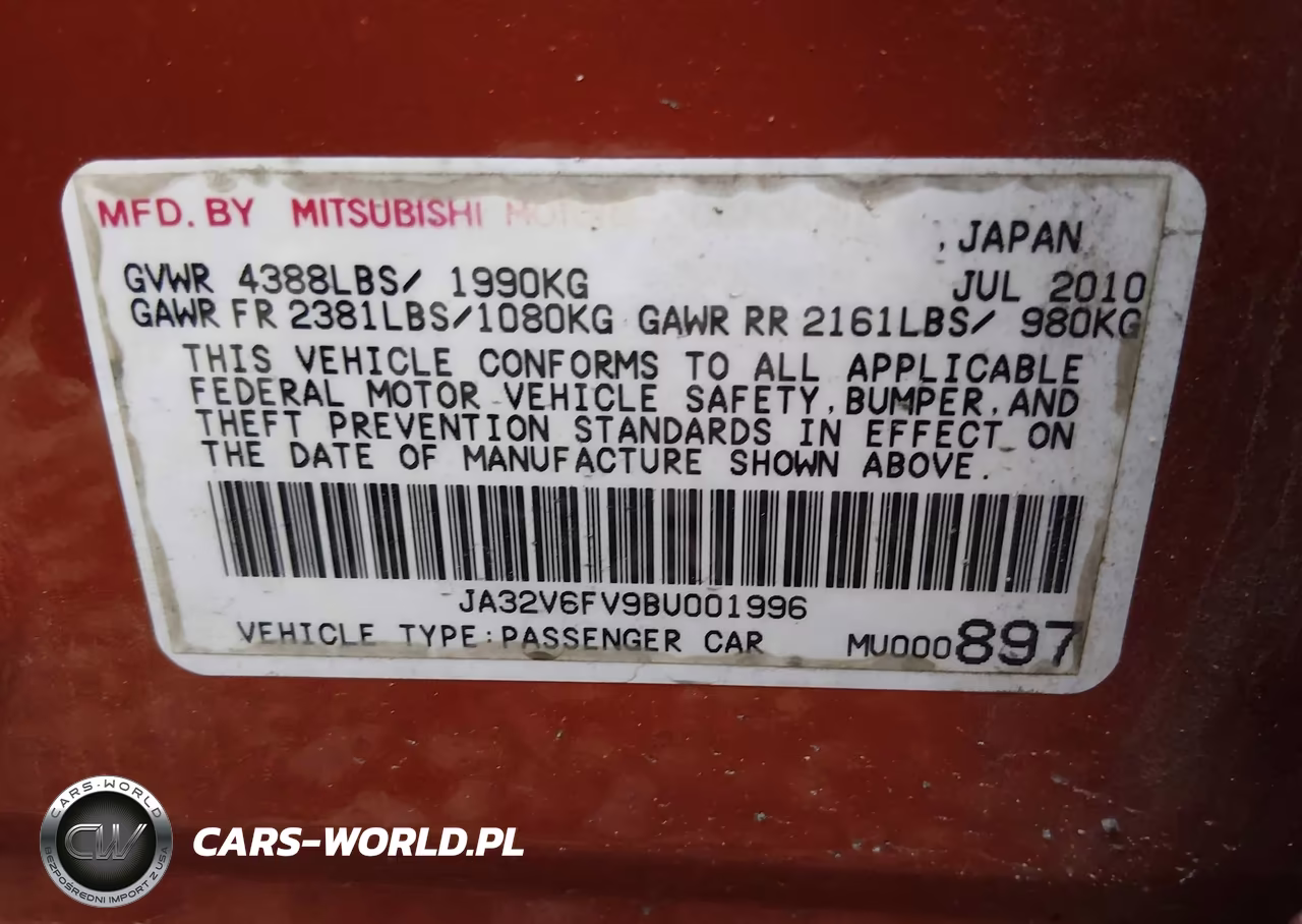 2011 Mitsubishi Lancer Ralliart VIN:JA32V6FV9BU001996 - 9