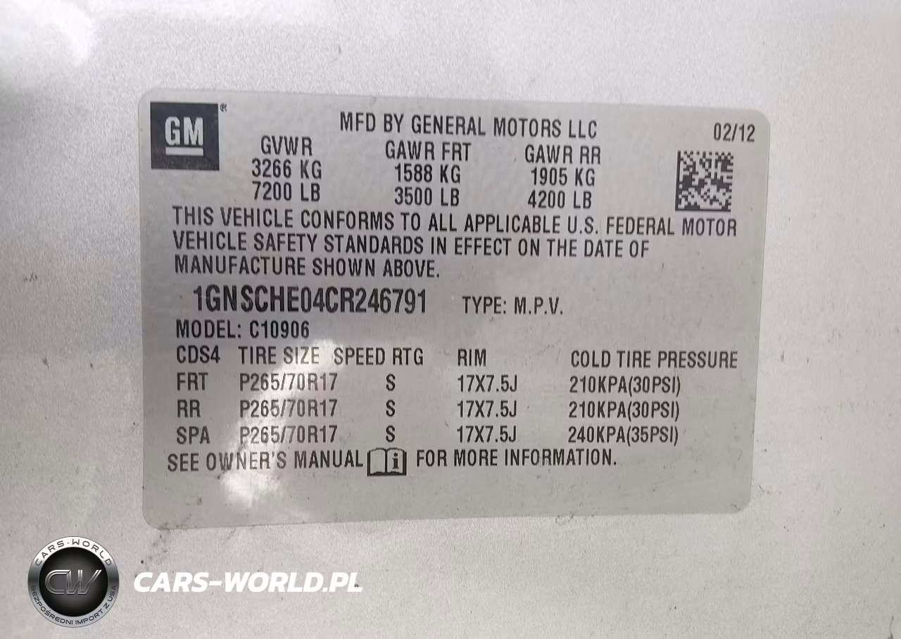 2012 Chevrolet Suburban 1500 Ls VIN:1GNSCHE04CR246791 - 9