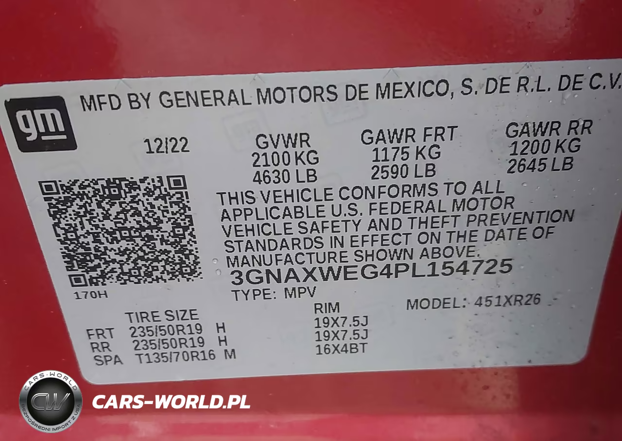 2023 Chevrolet Equinox Awd Rs VIN:3GNAXWEG4PL154725 - 9