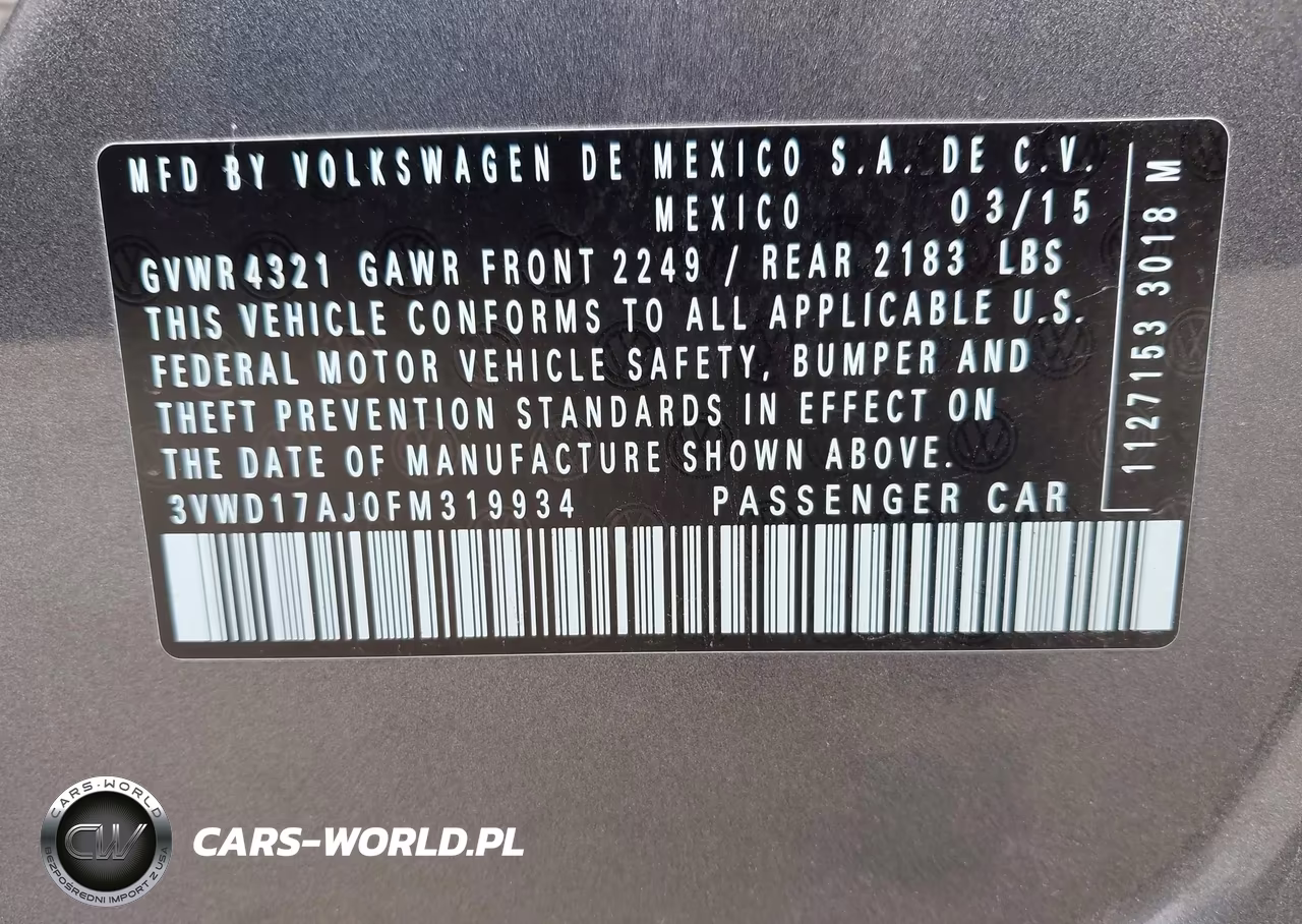 2015 Volkswagen Jetta 1.8T Se VIN:3VWD17AJ0FM319934 - 9