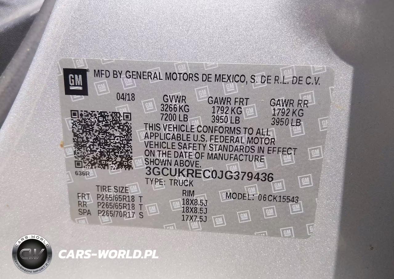 2018 Chevrolet Silverado 1500 2Lt VIN:3GCUKREC0JG379436 - 9
