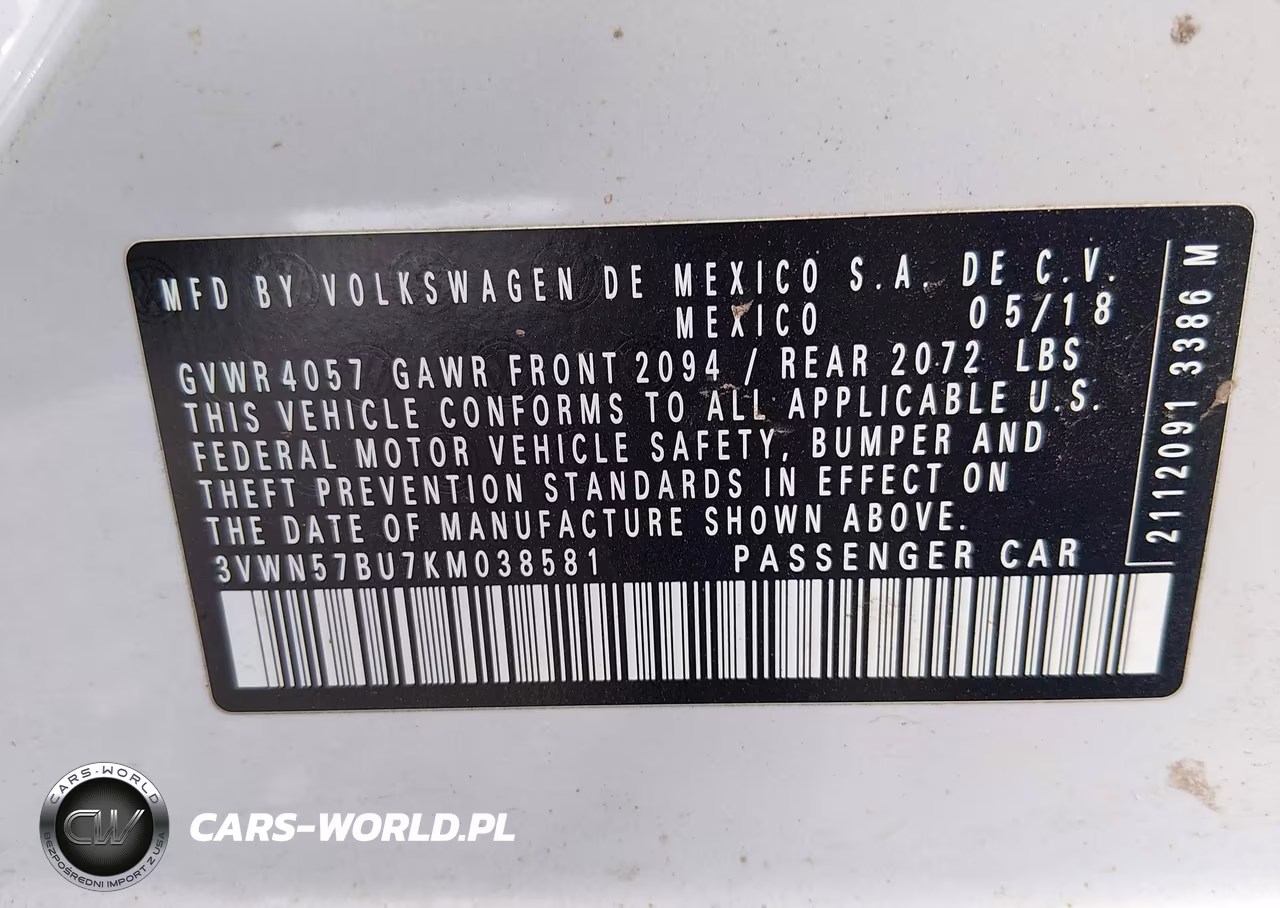 2019 Volkswagen Jetta 1.4T S VIN:3VWN57BU7KM038581 - 9
