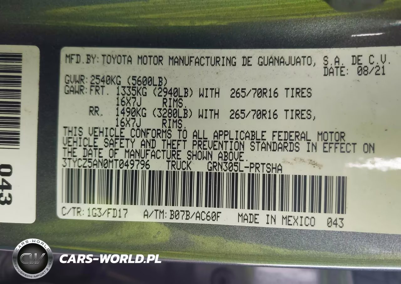 2021 Toyota Tacoma Trd Off-Road VIN:3TYCZ5AN0MT049796 - 9