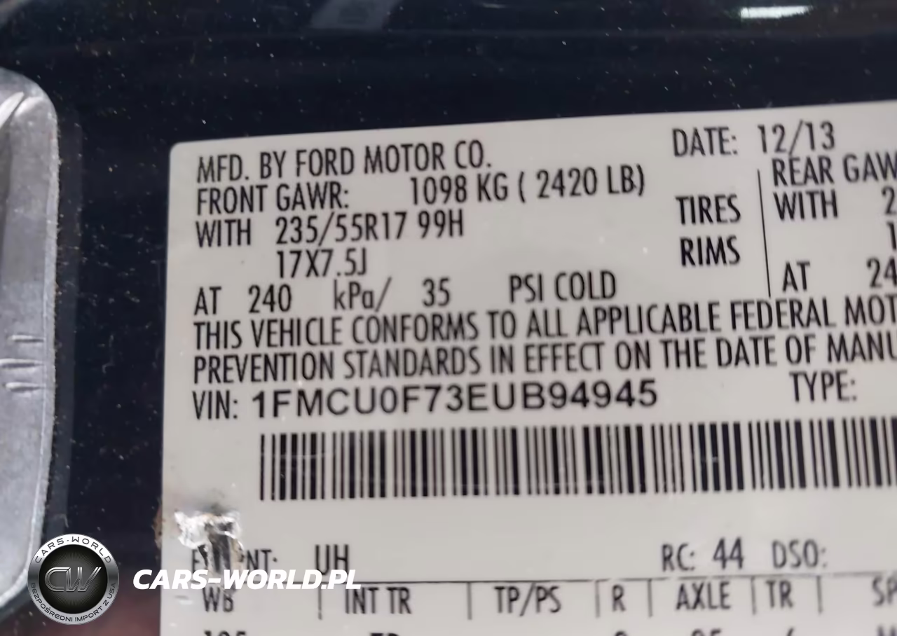 2014 Ford Escape S VIN:1FMCU0F73EUB94945 - 9