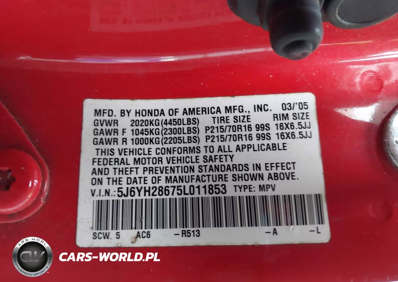 2005 Honda Element Ex VIN:5J6YH28675L011853 - 9