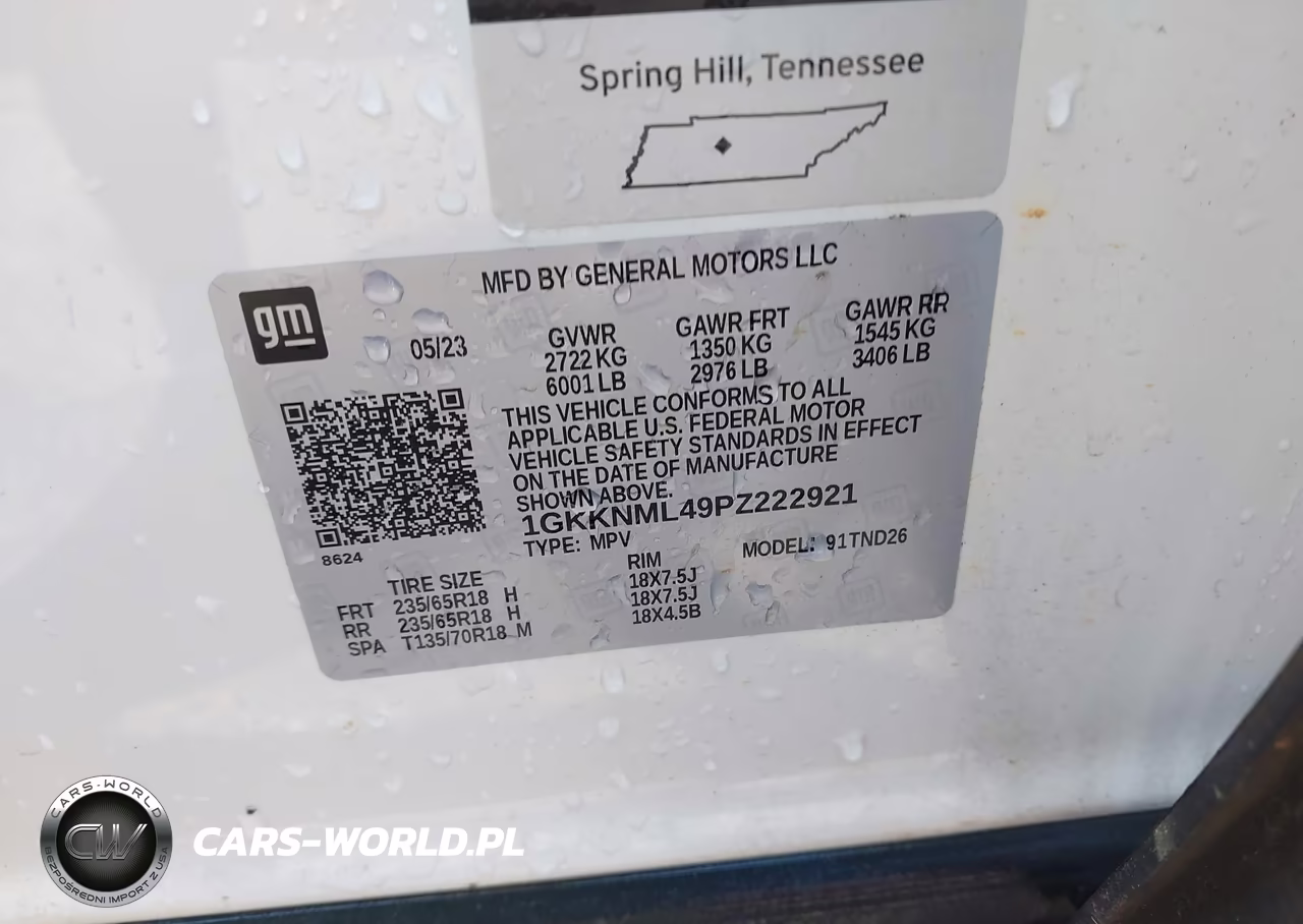 2023 GMC Acadia Fwd Slt VIN:1GKKNML49PZ222921 - 9