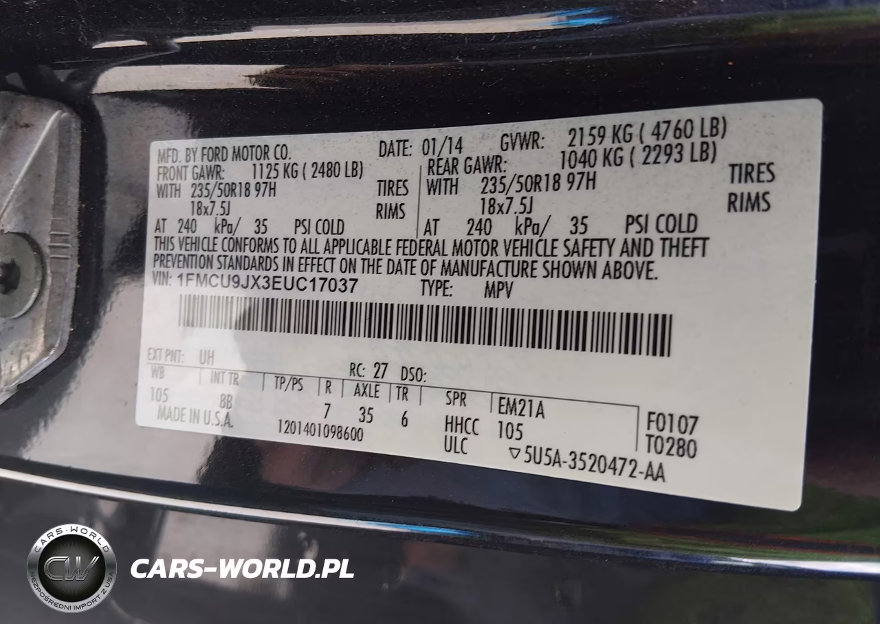 2014 Ford Escape Titanium VIN:1FMCU9JX3EUC17037 - 9