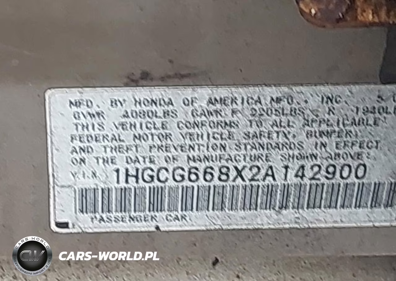 2002 Honda Accord 2.3 Ex-2.3 Se VIN:1HGCG668X2A142900 - 9