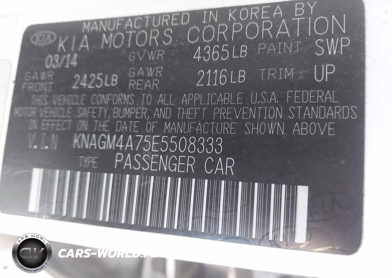 2014 Kia Optima Lx VIN:KNAGM4A75E5508333 - 9