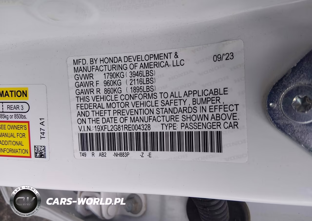 2024 Honda Civic Sport VIN:19XFL2G81RE004328 - 9