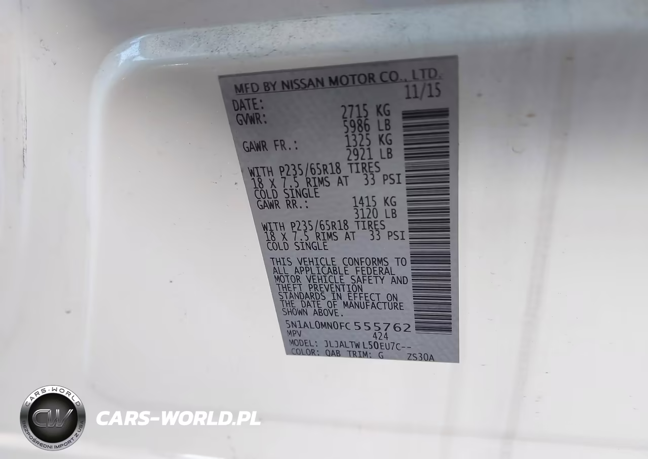 2015 Infiniti Qx60 VIN:5N1AL0MN0FC555762 - 9