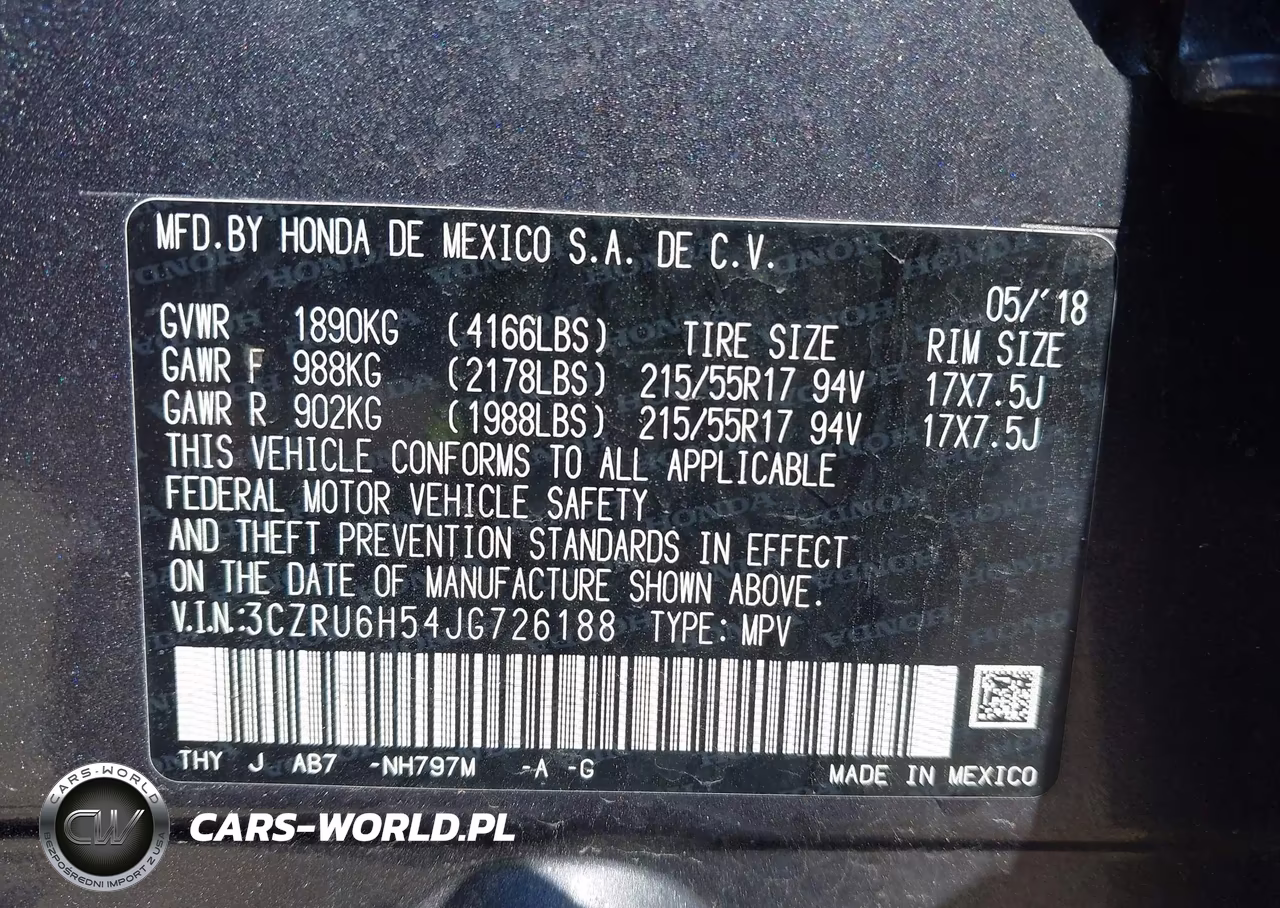 2018 Honda Hr-V Ex VIN:3CZRU6H54JG726188 - 9