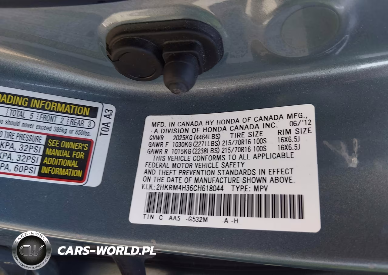 2012 Honda Cr-V Lx VIN:2HKRM4H36CH618044 - 9