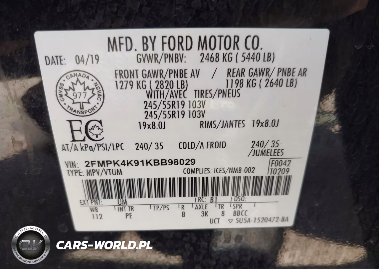 2019 Ford Edge Titanium VIN:2FMPK4K91KBB98029 - 9
