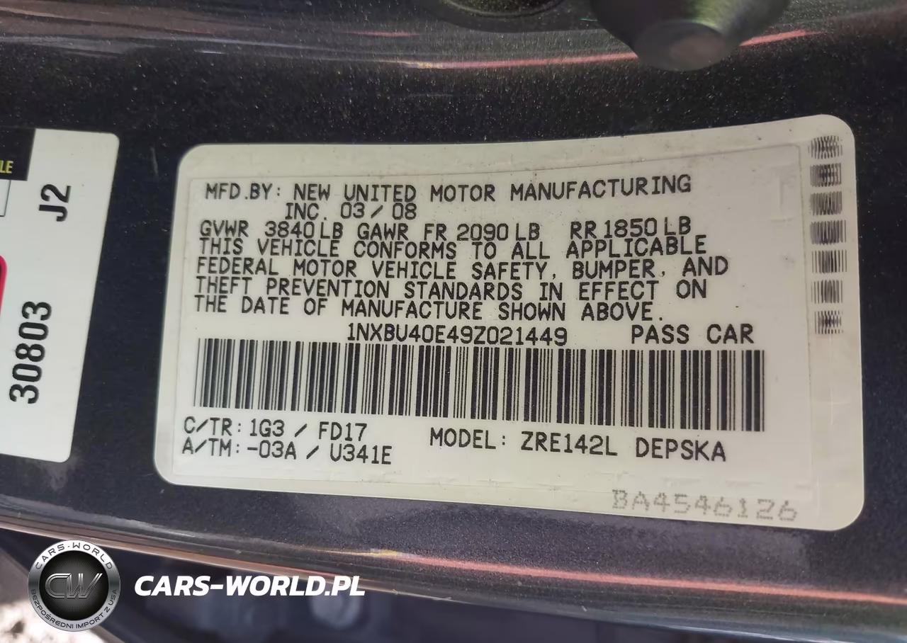 2009 Toyota Corolla S VIN:1NXBU40E49Z021449 - 9
