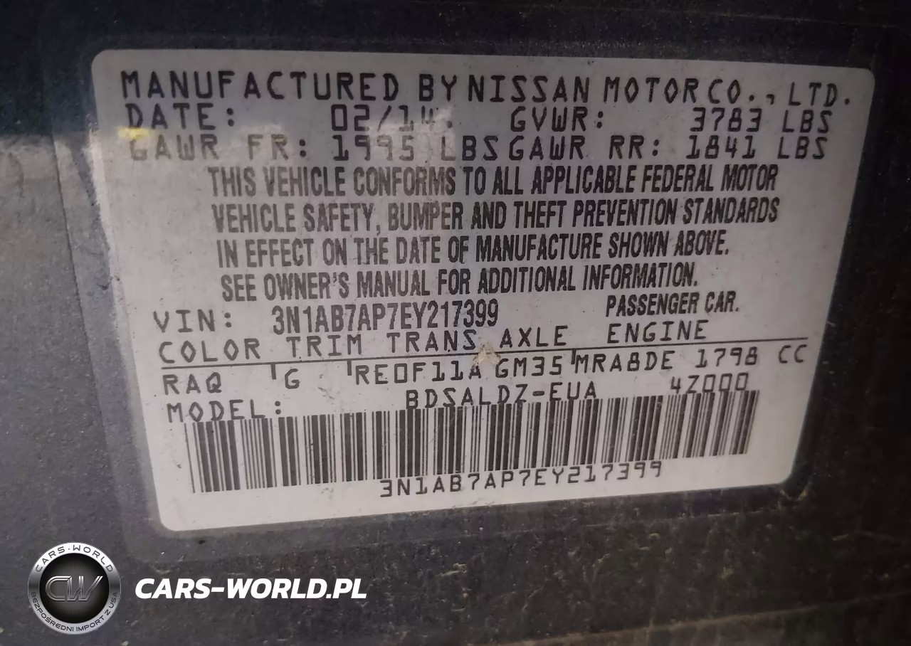 2014 Nissan Sentra Fe+ S-Fe+ Sv-S-Sl-Sr-Sv VIN:3N1AB7AP7EY217399 - 9
