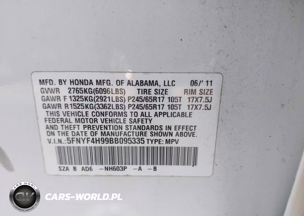 2011 Honda Pilot Touring VIN:5FNYF4H99BB095335 - 9