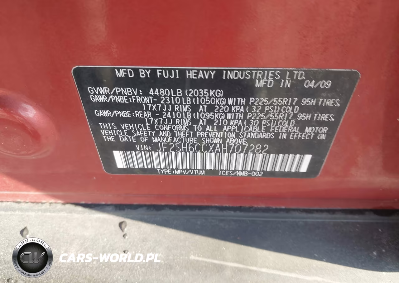2010 Subaru Forester 2.5X Premium VIN:JF2SH6CCXAH707282 - 9