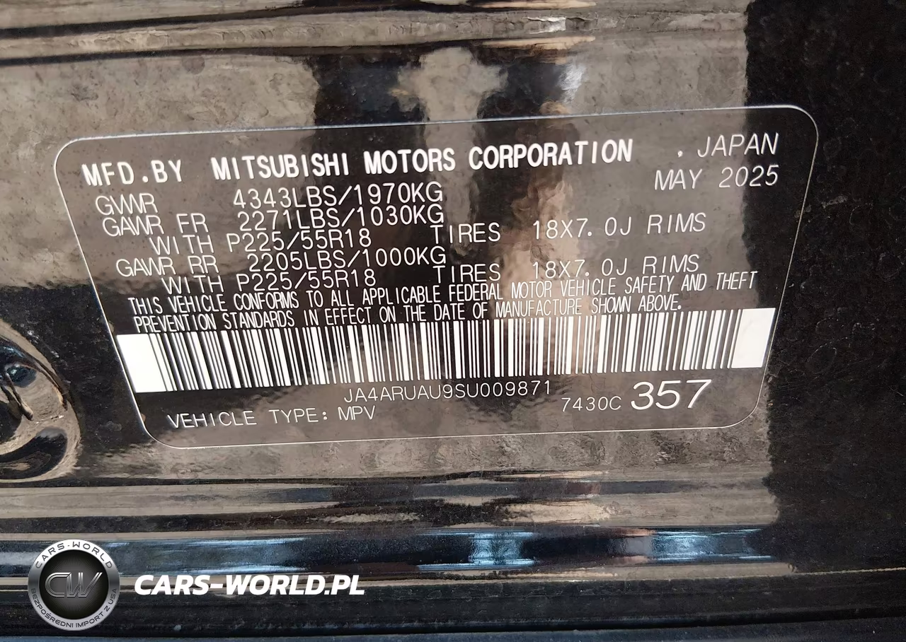 2025 Mitsubishi Outlander Sport 2.0 Es Awc-2.0 Le Awc-2.0 S Awc-2.0 Se Awc-2.0 Trail Edition Awc VIN:JA4ARUAU9SU009871 - 9