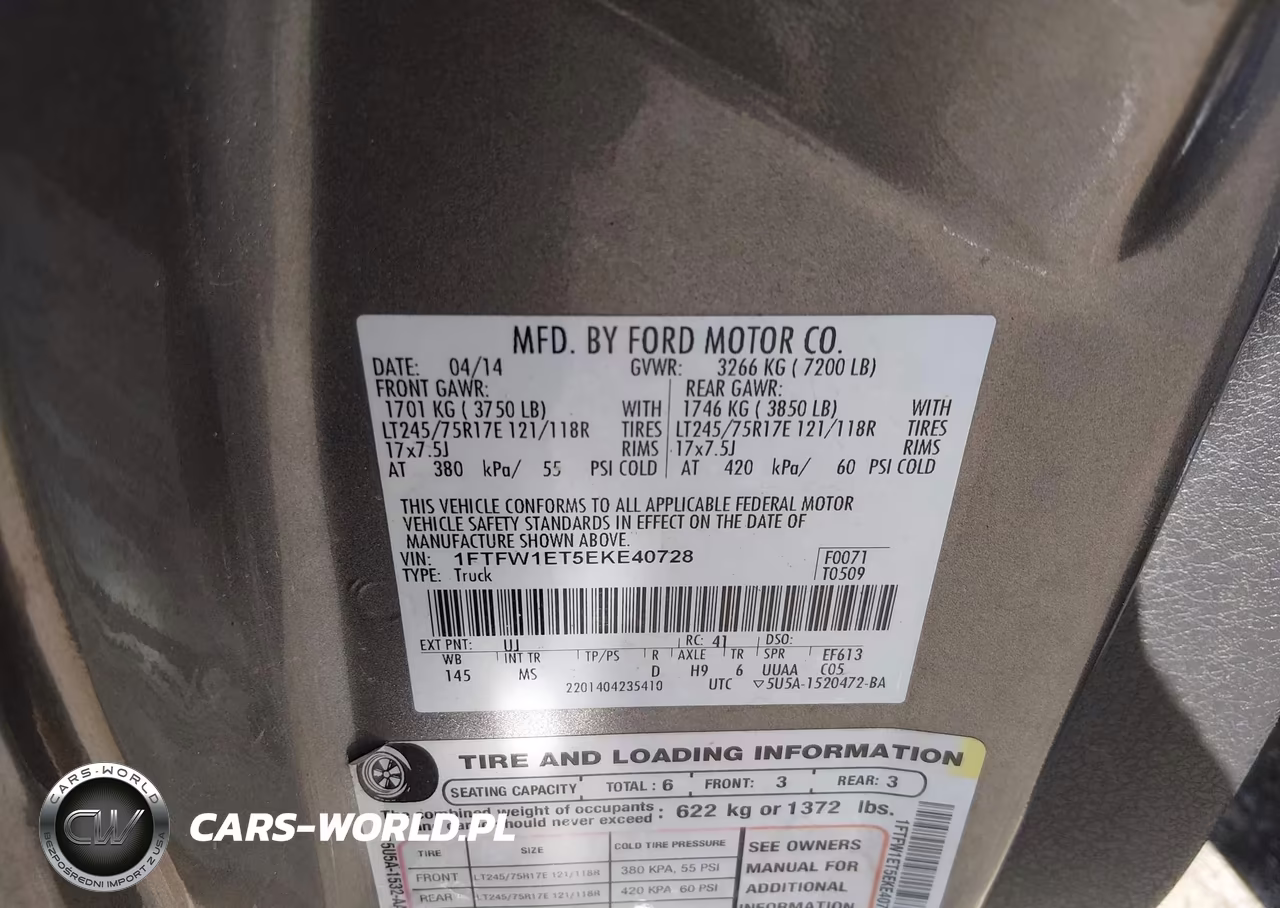 2014 Ford F-150 Xlt VIN:1FTFW1ET5EKE40728 - 9