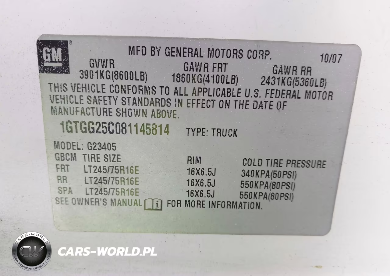 2008 GMC Savana Work Van VIN:1GTGG25C081145814 - 9