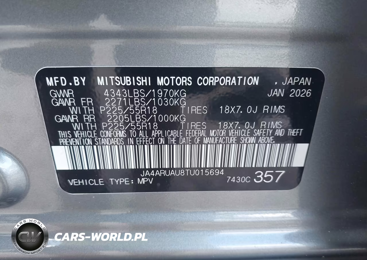 2026 Mitsubishi Outlander Sport 2.0 Es-2.0 Le-2.0 Ralliart-2.0 S-2.0 Se-2.0 Trail Edition VIN:JA4ARUAU8TU015694 - 9