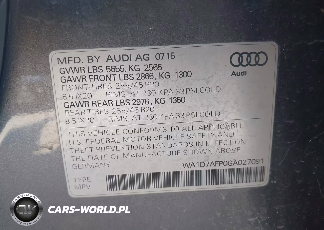 2016 Audi Q5 3.0T Premium Plus VIN:WA1D7AFP0GA027091 - 9