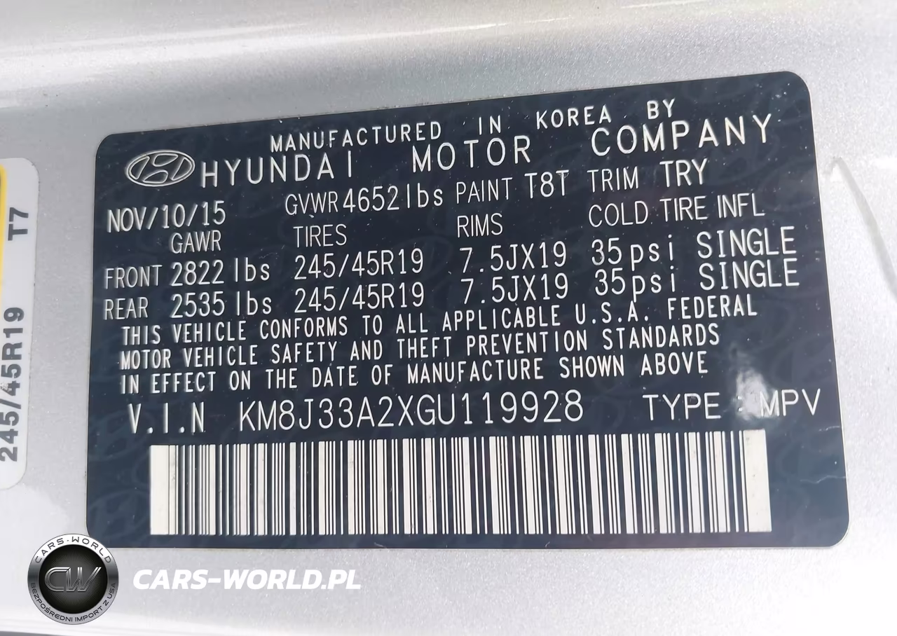 2016 Hyundai Tucson Limited VIN:KM8J33A2XGU119928 - 9