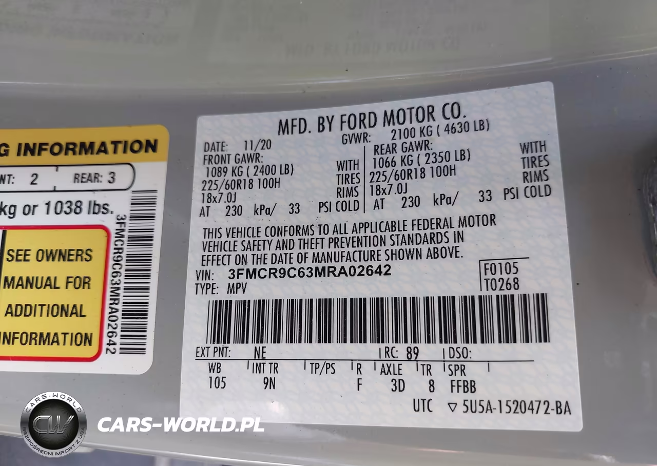 2021 Ford Bronco Sport Outer Banks VIN:3FMCR9C63MRA02642 - 9