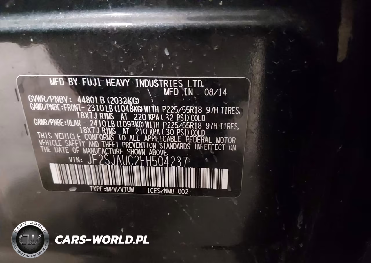 2015 Subaru Forester 2.5I Touring VIN:JF2SJAUC2FH504237 - 9