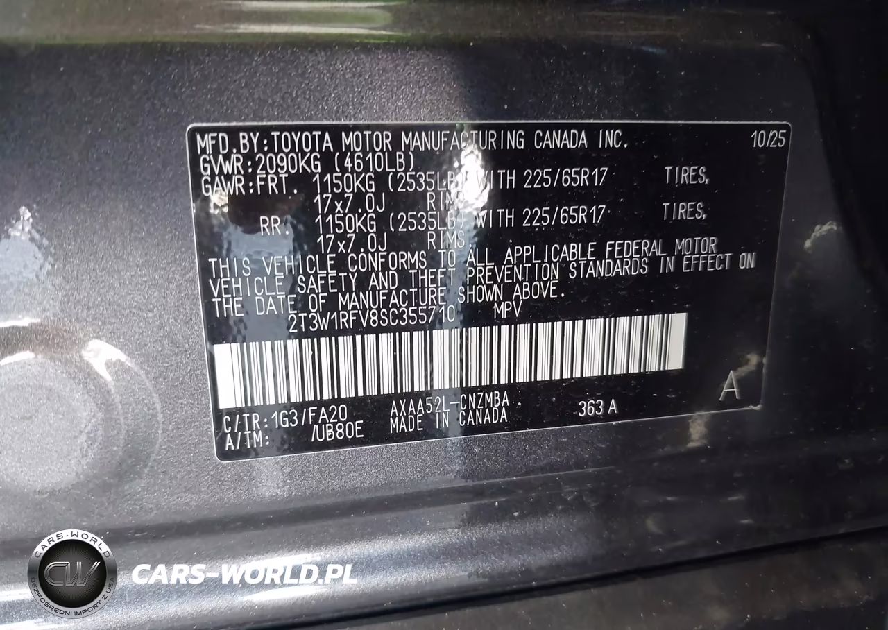 2025 Toyota Rav4 Xle VIN:2T3W1RFV8SC355710 - 9