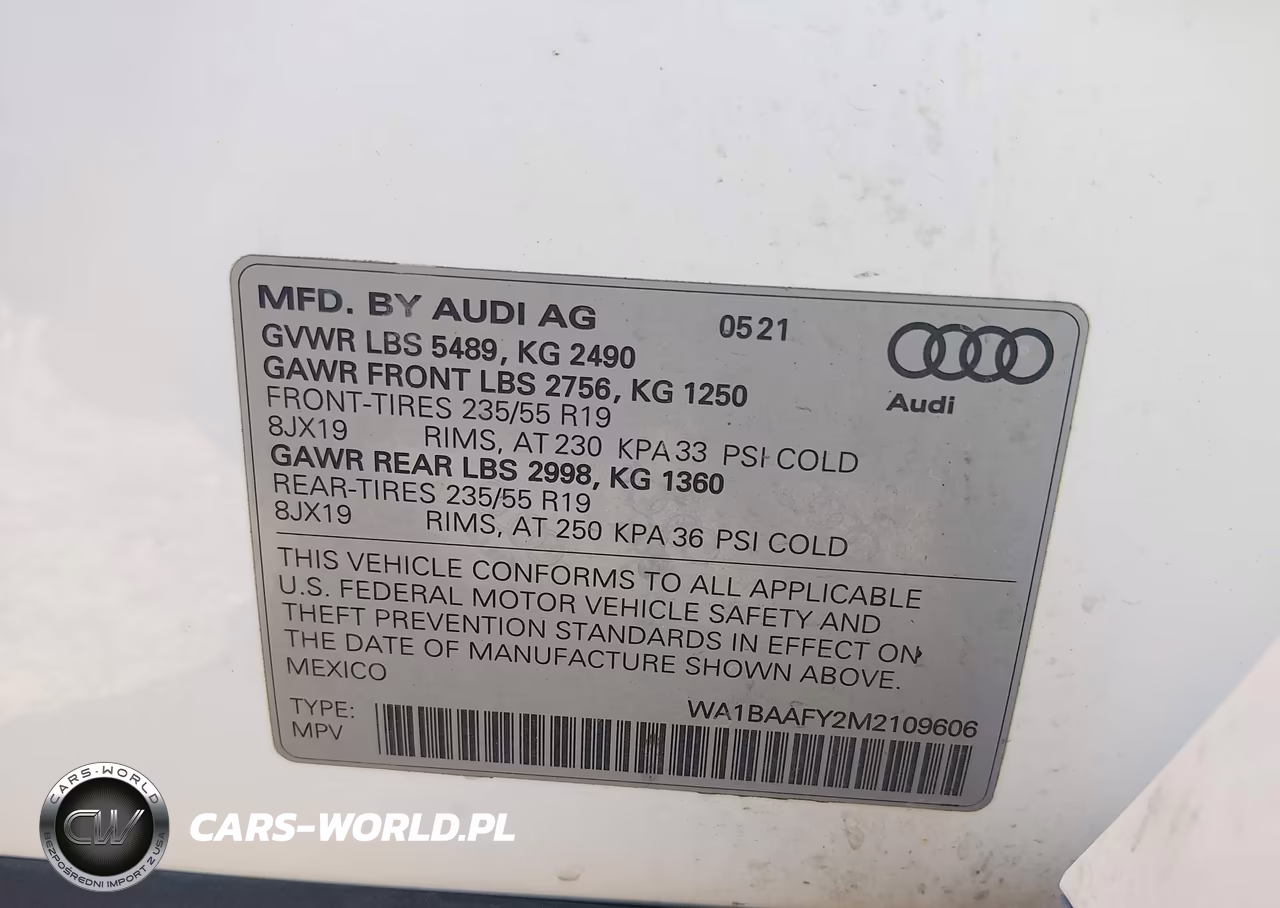 2021 Audi Q5 Premium Plus 45 Tfsi Quattro S Tronic VIN:WA1BAAFY2M2109606 - 9